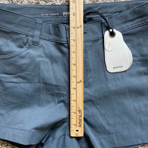 Prana Stretch Zion Halle 3" Short Women's 2 Thundercloud Standard Fit Mid Rise - Picture 9 of 12